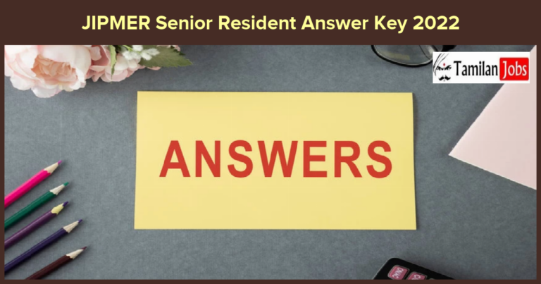 JIPMER Senior Resident Answer Key 2022
