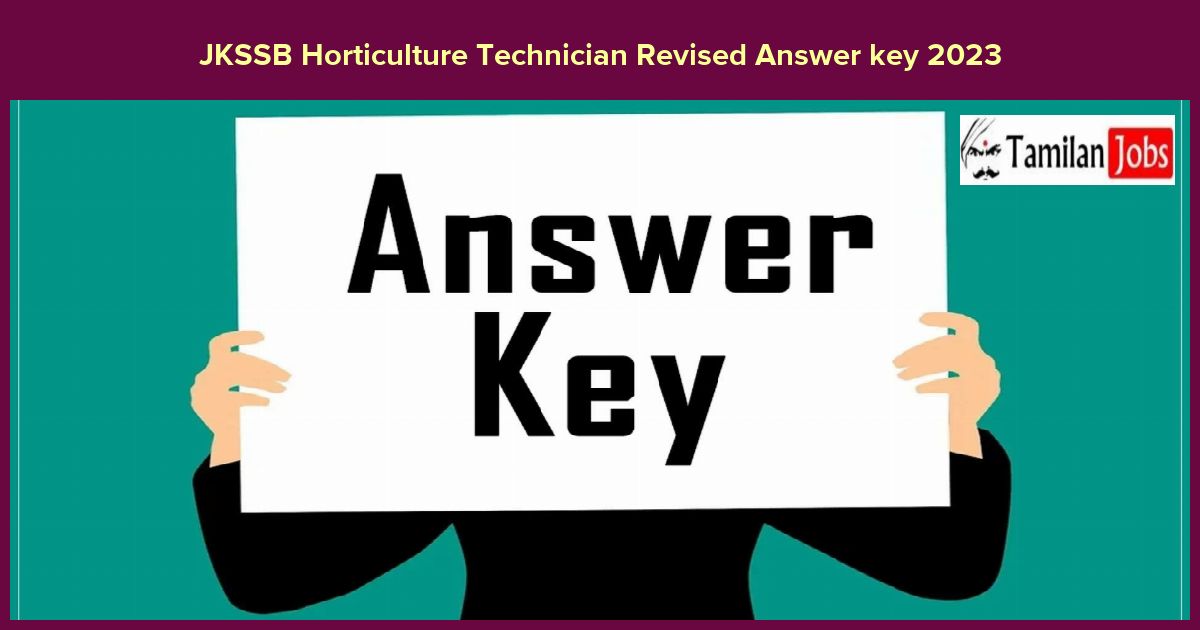 JKSSB Horticulture Technician Revised Answer key 2023