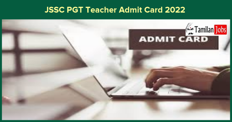 JSSC PGT Teacher Admit Card 2022