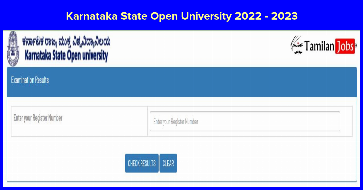 Karnataka State Open University 2022 - 2023