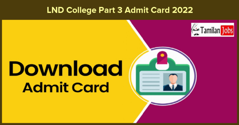 LND College Part 3 Admit Card