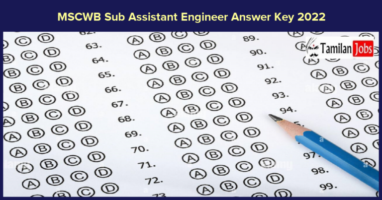 MSCWB Sub Assistant Engineer Answer Key 2022