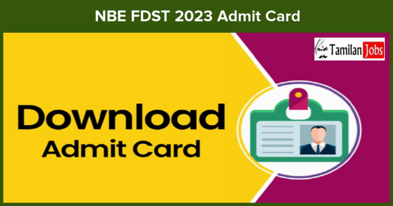 NBE FDST 2023 Admit Card