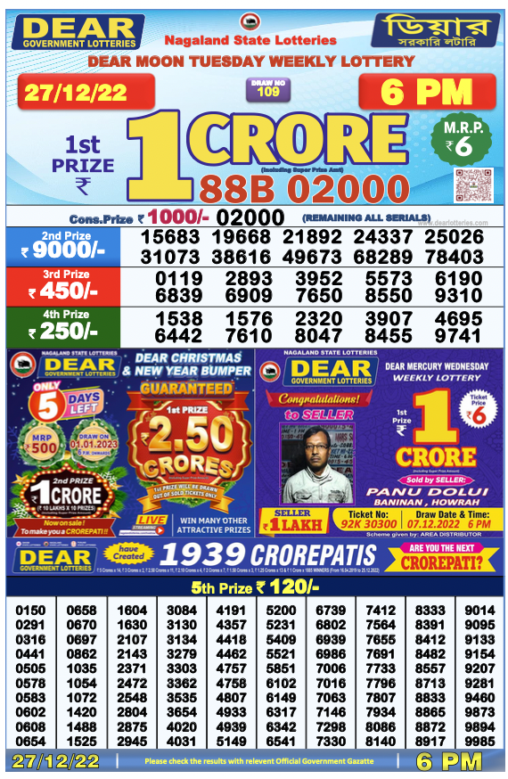 Nagaland State Lottery Today 27.12.2022