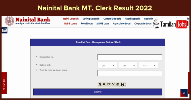 Nainital Bank MT, Clerk Result 2022