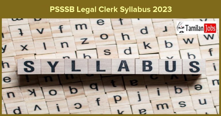 PSSSB Legal Clerk Syllabus 2023