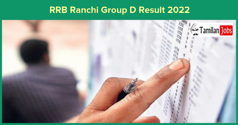 RRB Ranchi Group D Result 2022