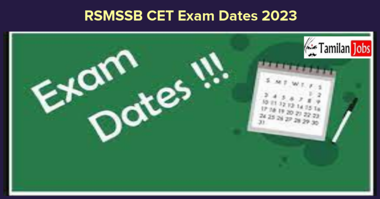 RSMSSB CET Exam Dates 2023