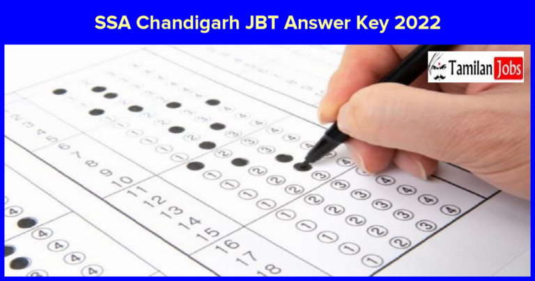 SSA Chandigarh JBT Answer Key 2022 PDF (Released) Check Exam Keys Here
