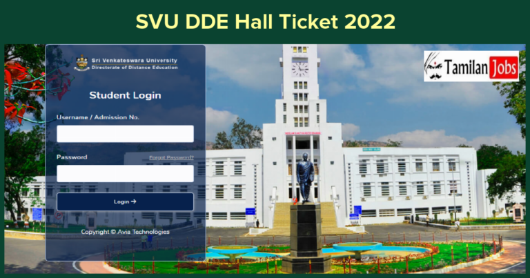 SVU DDE Hall Ticket 2022