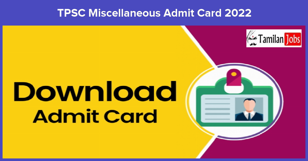 TPSC Miscellaneous Admit Card 2022