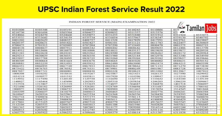 UPSC IFS Mains Result 2022 (Released) Check @ upsc.gov.in
