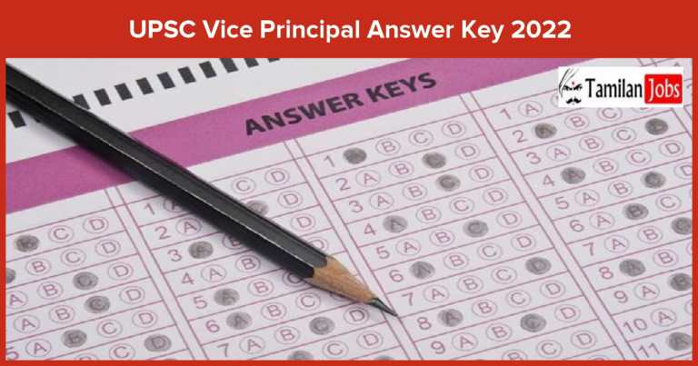 UPSC Vice Principal Answer Key 2022