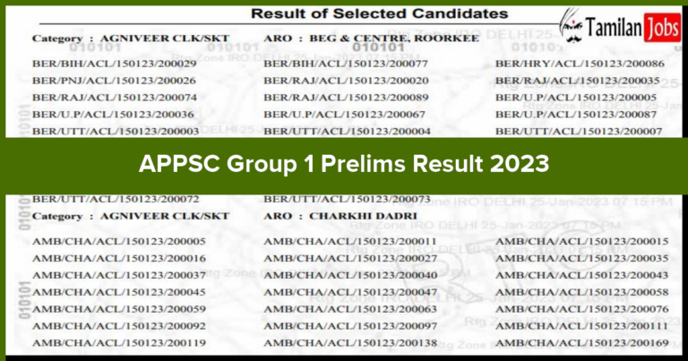 APPSC Group 1 Prelims Result 2023
