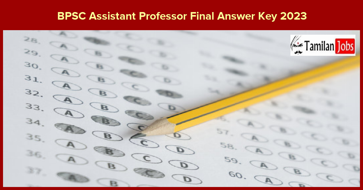 BPSC Assistant Professor Final Answer Key 2023