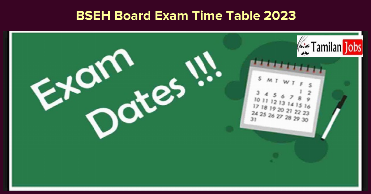 BSEH Board Exam Time Table 2023