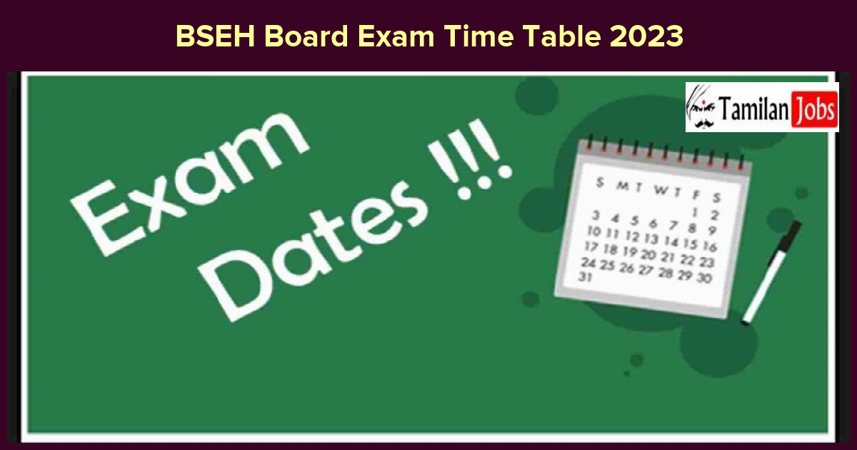 Bseh Board Exam Time Table 2023