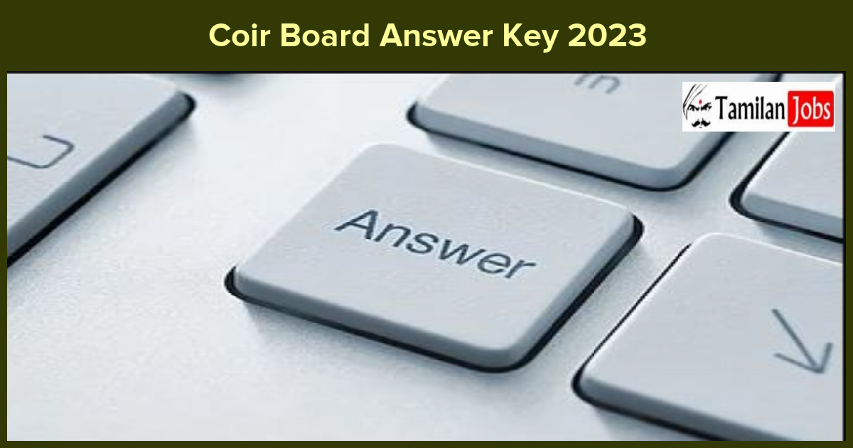Coir Board Answer Key 2023