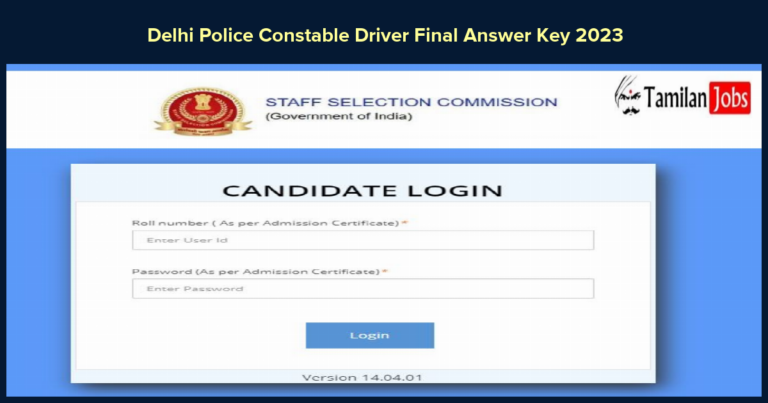 Delhi Police Constable Driver Final Answer Key 2023
