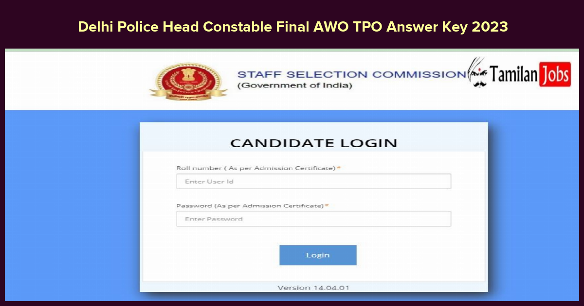 Delhi Police Head Constable Final Awo Tpo Answer Key 2023