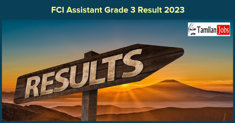 FCI Assistant Grade 3 Result 2023
