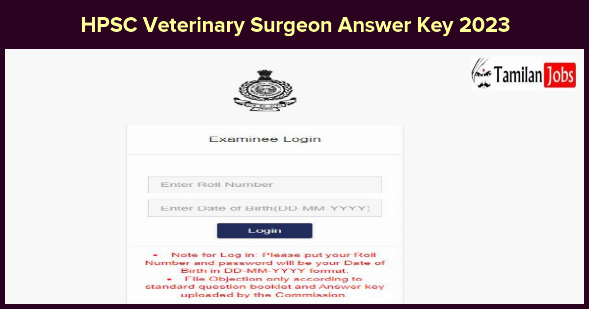 HPSC Veterinary Surgeon Answer Key 2023