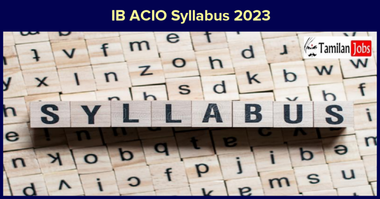 IB ACIO Syllabus 2023