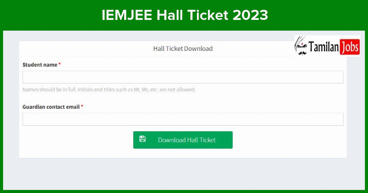 IEMJEE Hall Ticket 2023