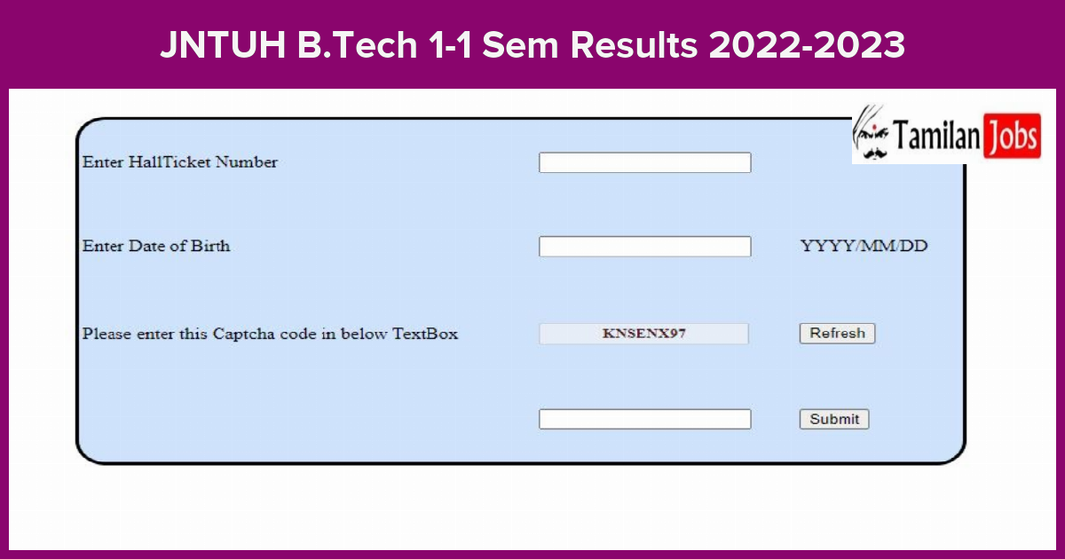 Jntuh B.tech 1-1 Sem Results 2022-2023