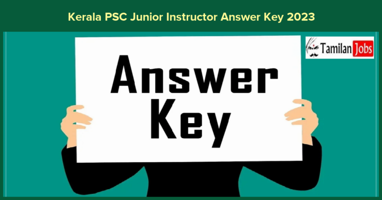 Kerala PSC Junior Instructor Answer Key 2023
