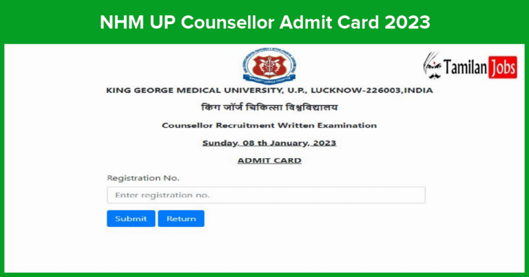 NHM UP Counsellor Admit Card 2023
