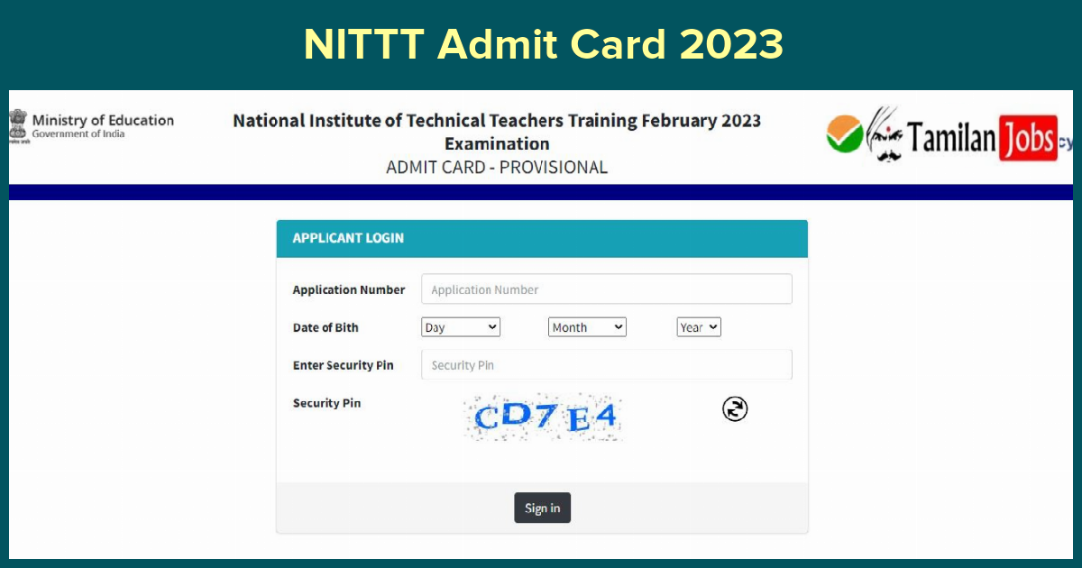 NITTT Admit Card 2023