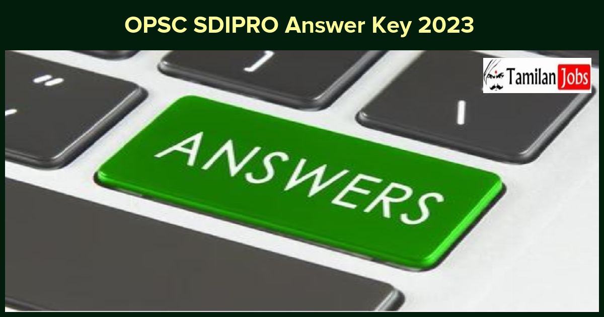 OPSC SDIPRO Answer Key 2023 