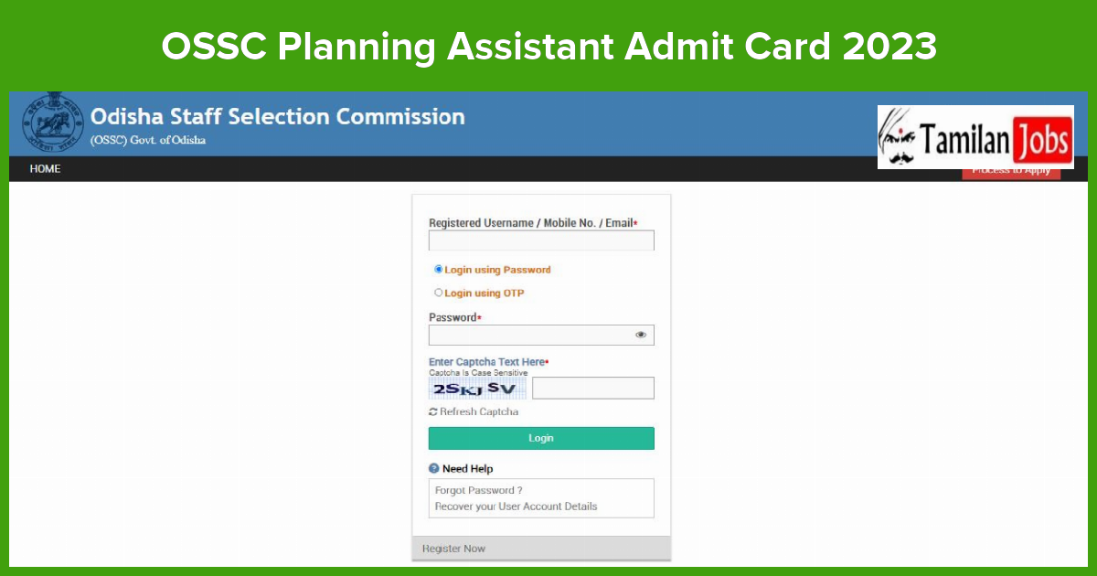 OSSC Planning Assistant Admit Card 2023
