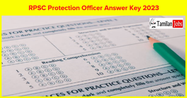RPSC Protection Officer Answer Key 2023