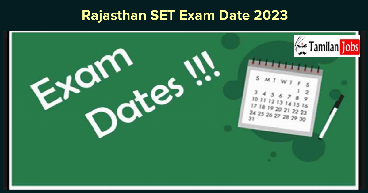 Rajasthan SET Exam Date 2023