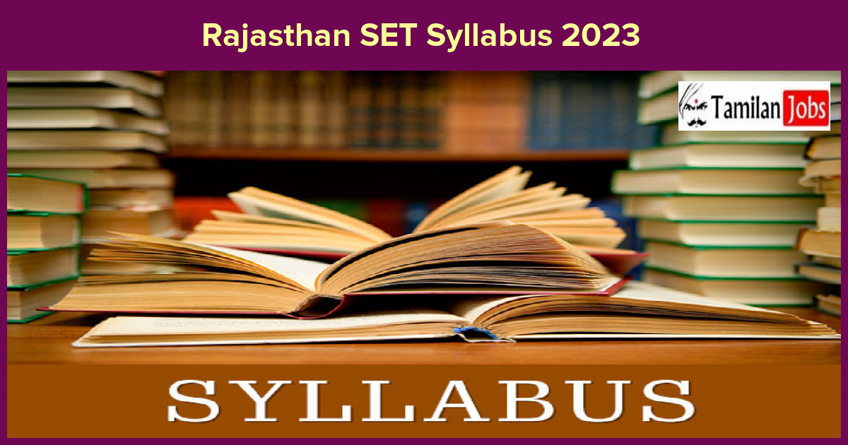 Rajasthan SET Syllabus 2023 