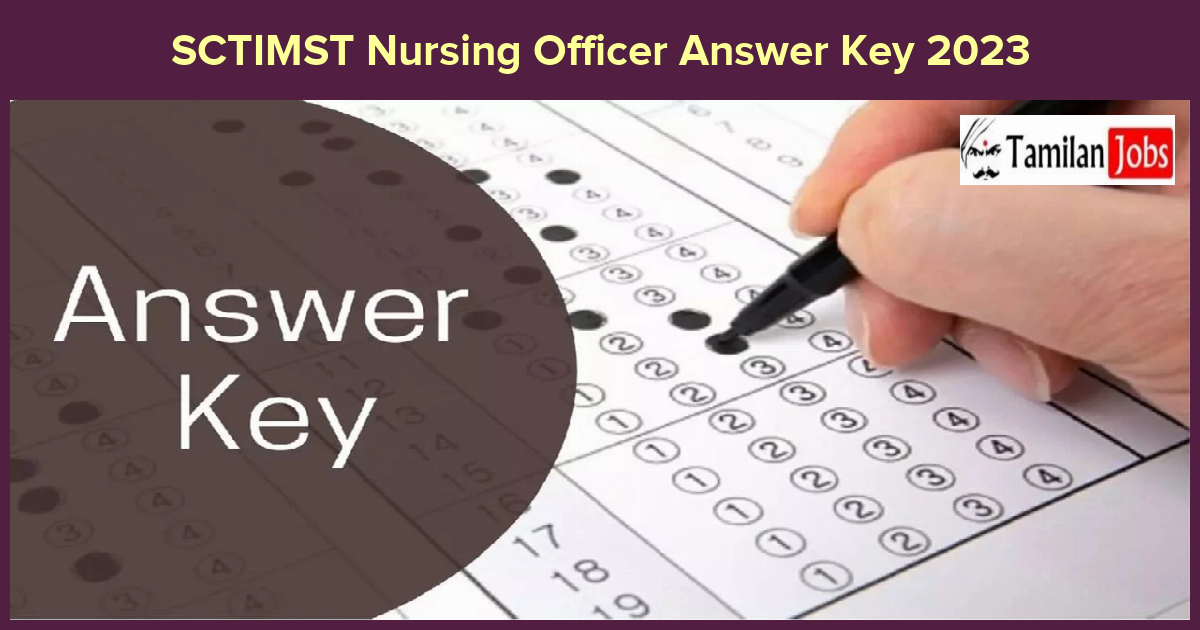 SCTIMST Nursing Officer Answer Key 2023
