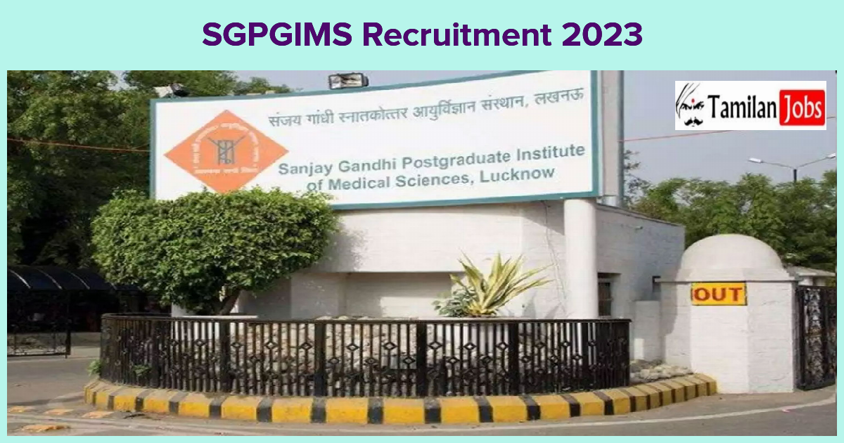 SGPGIMS Recruitment 2023 - Tamilan Jobs SGPGIMS Recruitment 2023