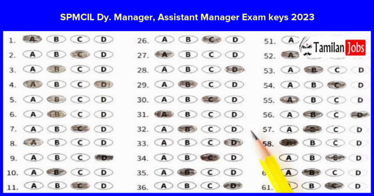 SPMCIL Assistant Manager Dy. Manager Answer Key 2023 PDF Check Exam Keys here