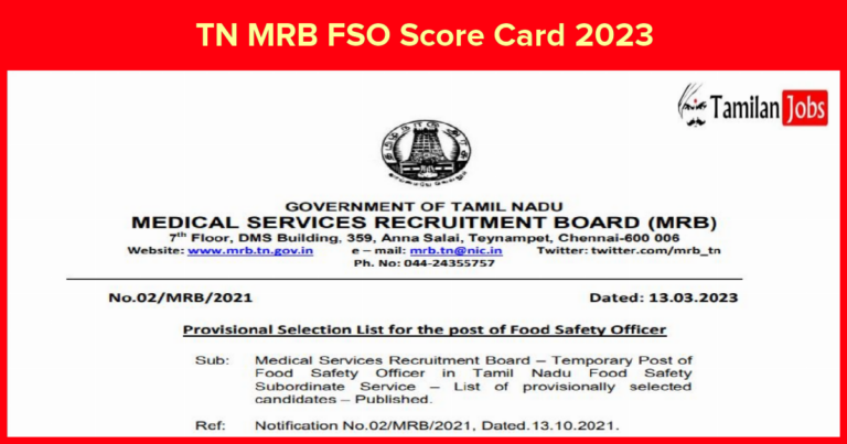 TN MRB FSO Score Card 2023