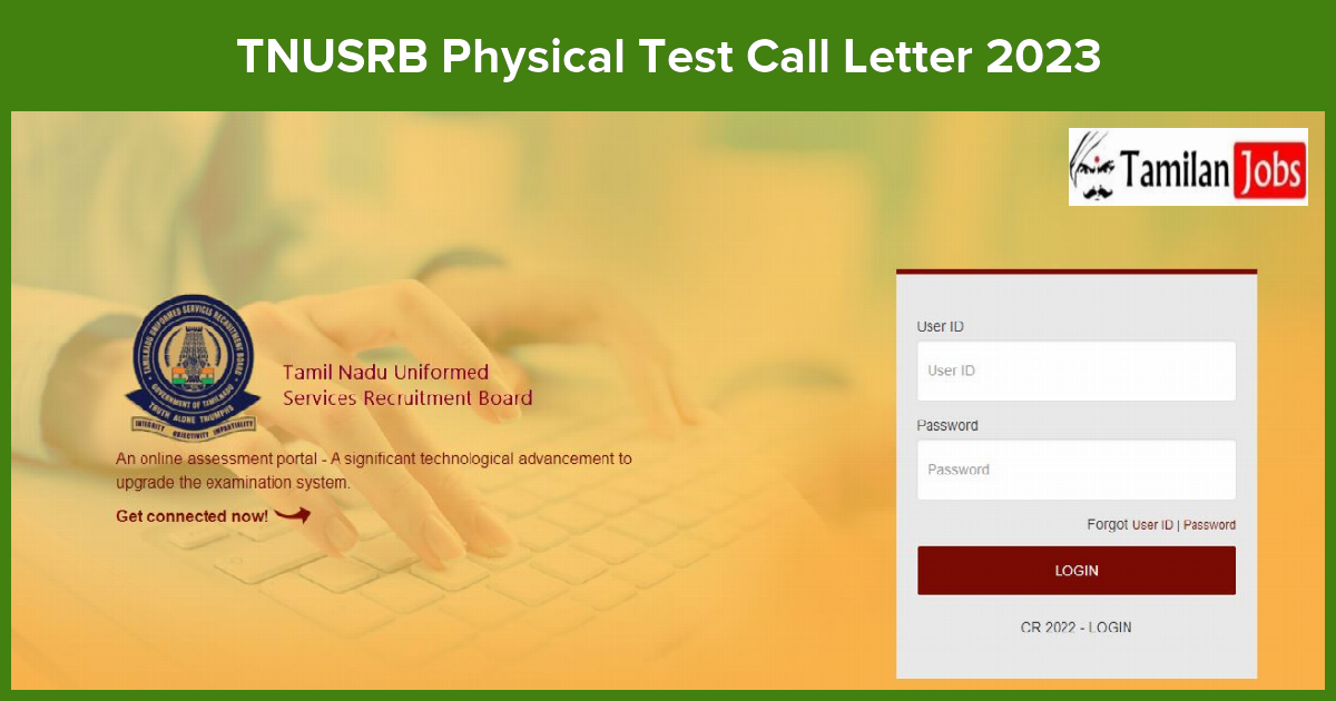 TNUSRB Physical Test Call Letter 2023