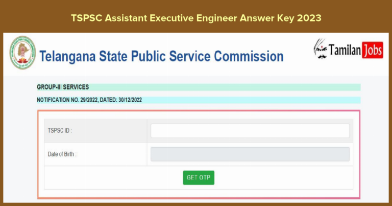 TSPSC Assistant Executive Engineer Answer Key 2023