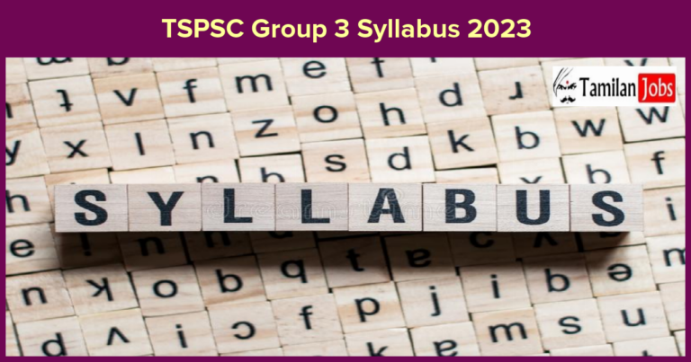 TSPSC Group 3 Syllabus 2023