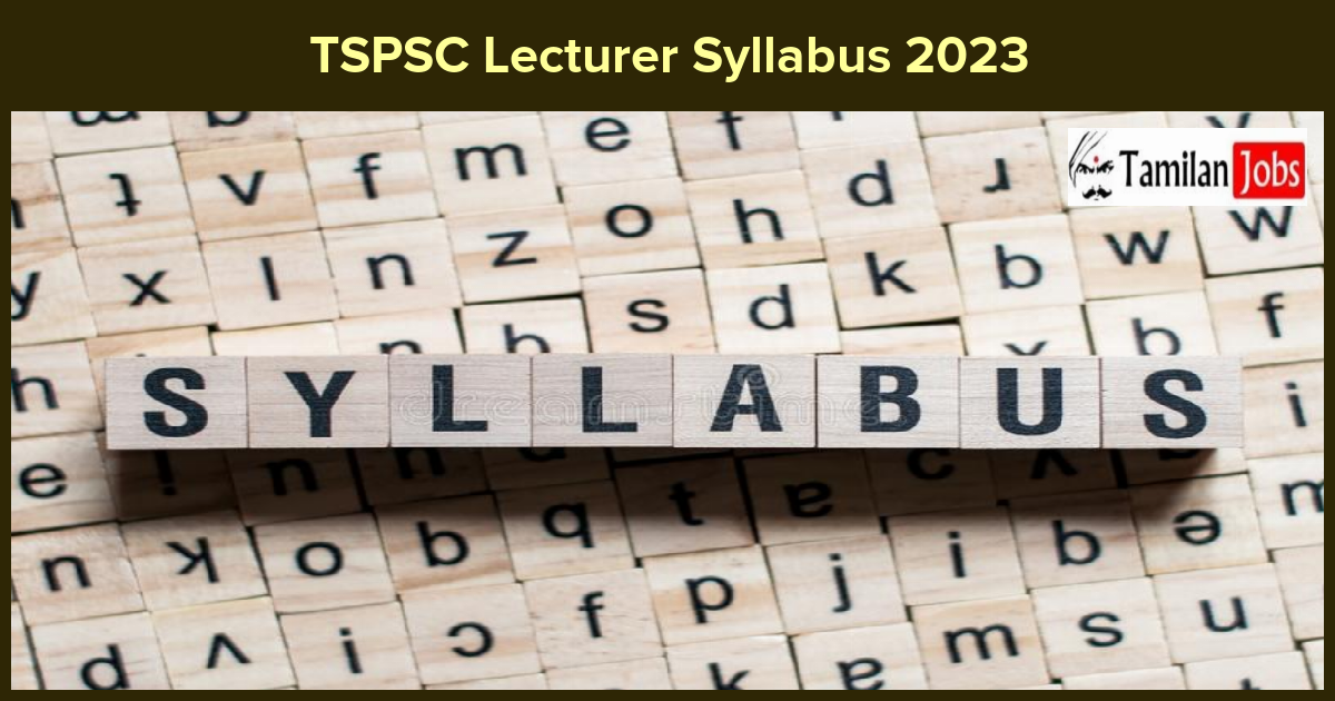 Tspsc Lecturer Syllabus 2023