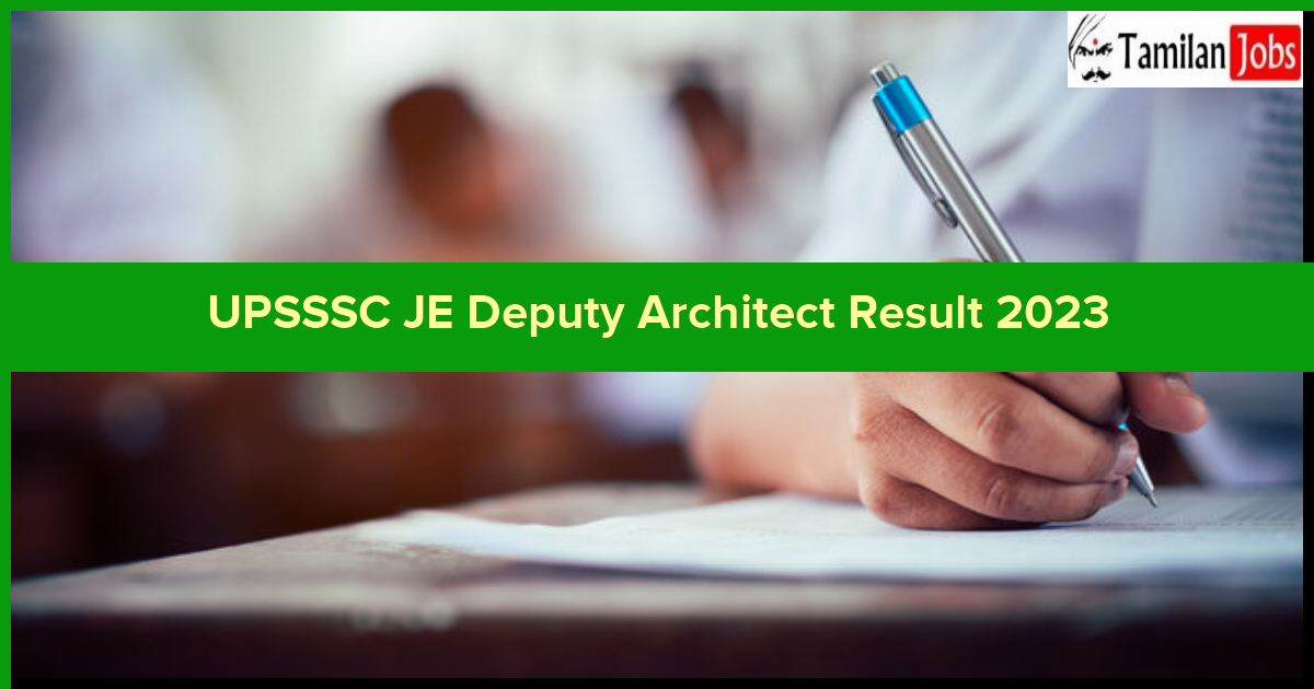 UPSSSC JE Deputy Architect Result 2023