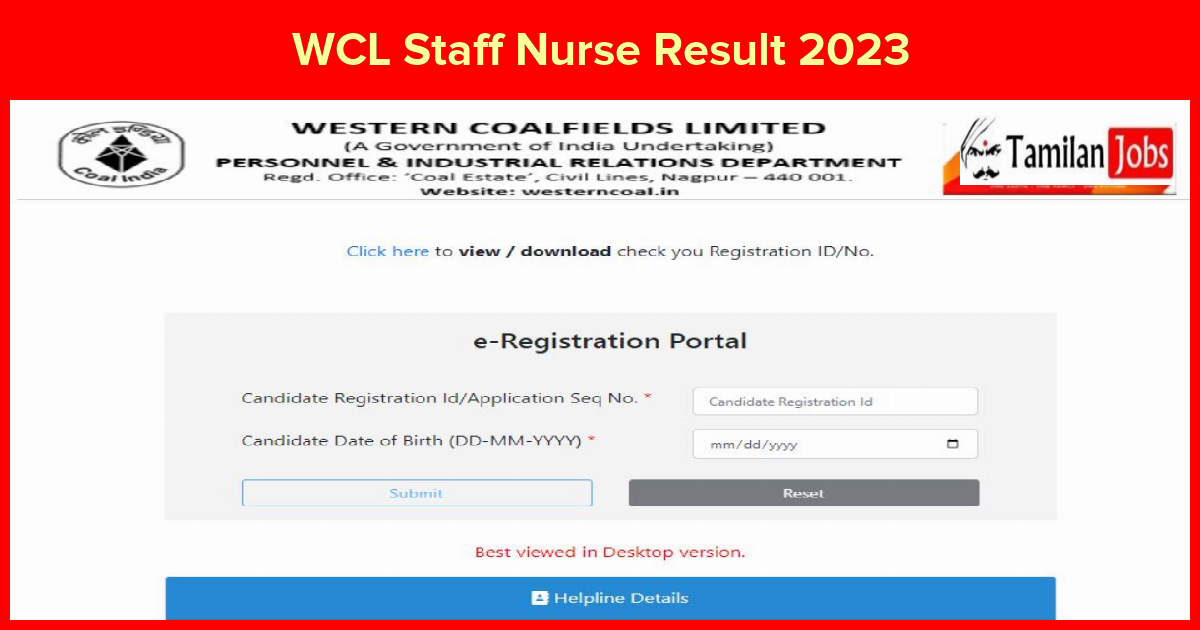 WCL Staff Nurse Result 2023