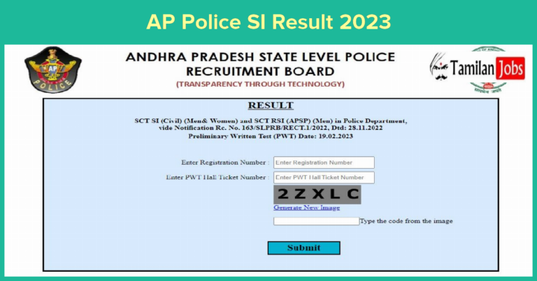 AP Police SI Result 2023