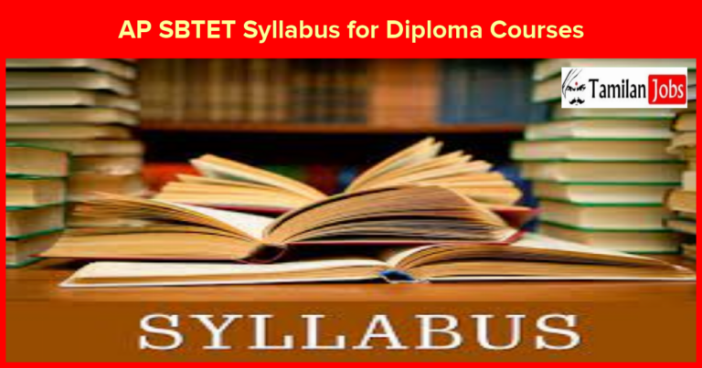 AP SBTET Syllabus for Diploma Courses