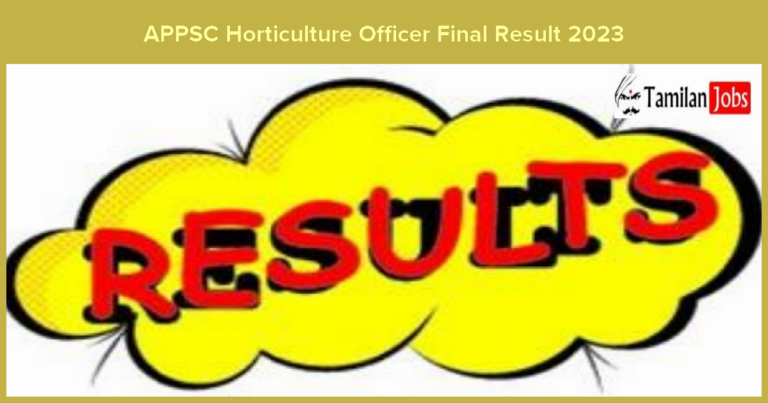 APPSC Horticulture Officer Final Result 2023